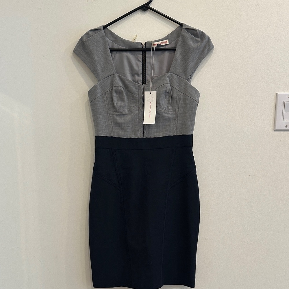 BCBGMaxAzria Two-Tone Gray and Black Mini Dress